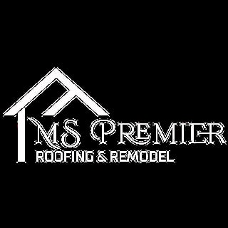 MS Premier Roofing and Remodel logo featuring a house outline with the company name in white text on black background